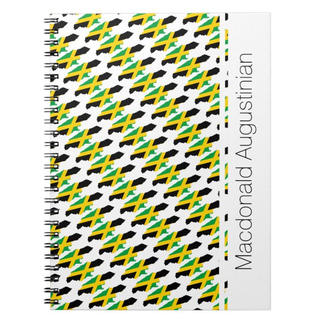 JAMAICA Jamaican Flagga Anpassningsbar Patriotic Anteckningsbok (Framsidan)