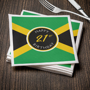 Jamaica Jamaican Flagga Grattis på födelsedagen Pappersservett