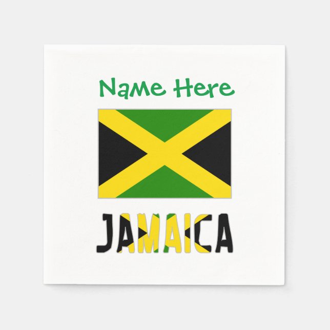 Jamaica Jamaican Flagga Grönt Anpassning Party Pappersservett (Framsidan)