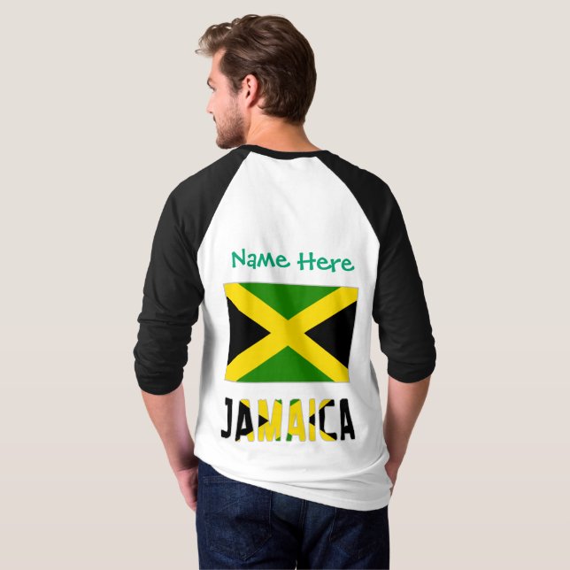 Jamaica Jamaican Flagga Grönt Anpassning T Shirt (Hel baksida)