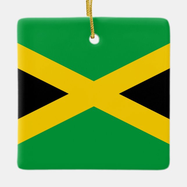 Jamaica (Jamaican) Flagga Julgransprydnad Keramik (Framsida)