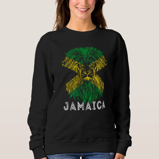 Jamaica Jamaican Flagga Lejon Head Carriböne Pride T Shirt (Framsida)