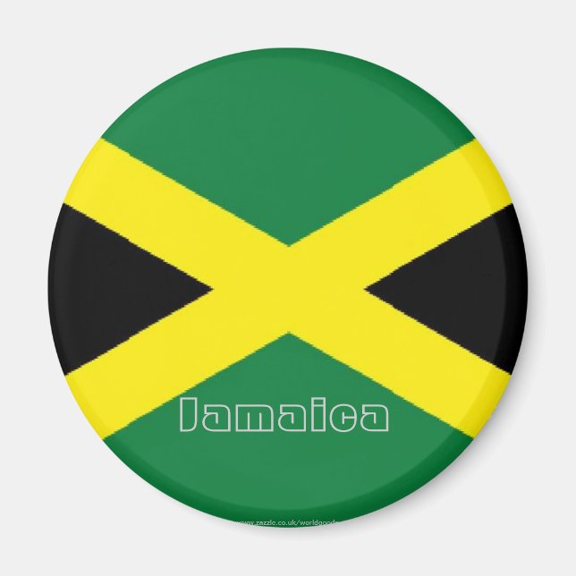 Jamaica jamaican flagga souvenir-kylmagnet magnet (Framsidan)
