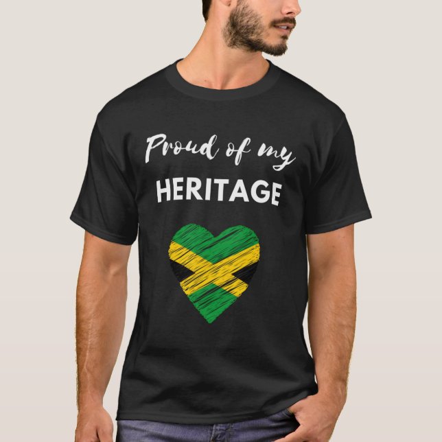 Jamaica Jamaican Flagga stolt över mitt arv T Shirt (Framsida)