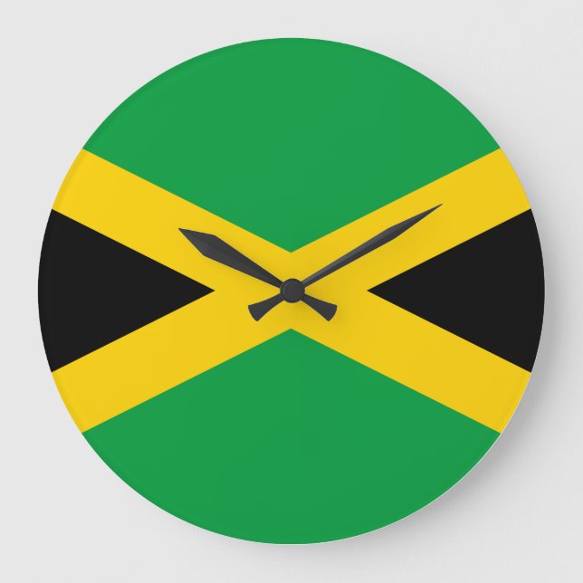 Jamaica (Jamaican) Flagga Stor Klocka (Framsida)