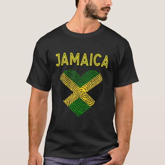 Jamaica Jamaican Flagga T Shirt (Framsida)