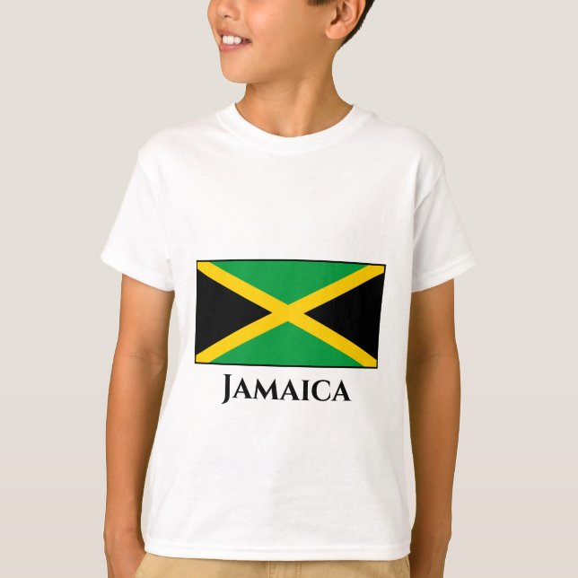 Jamaica (Jamaican) Flagga T Shirt (Framsida)