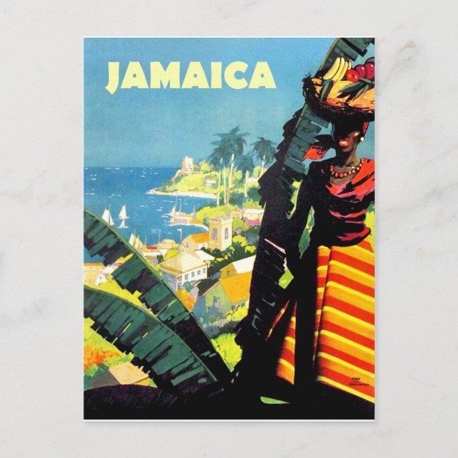 Jamaica, Jamaican-kvinna med frukt basket på huvud Vykort (Framsida)