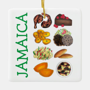 JAMAICA Jamaican Mat Västindien Cuisine Julgransprydnad Keramik