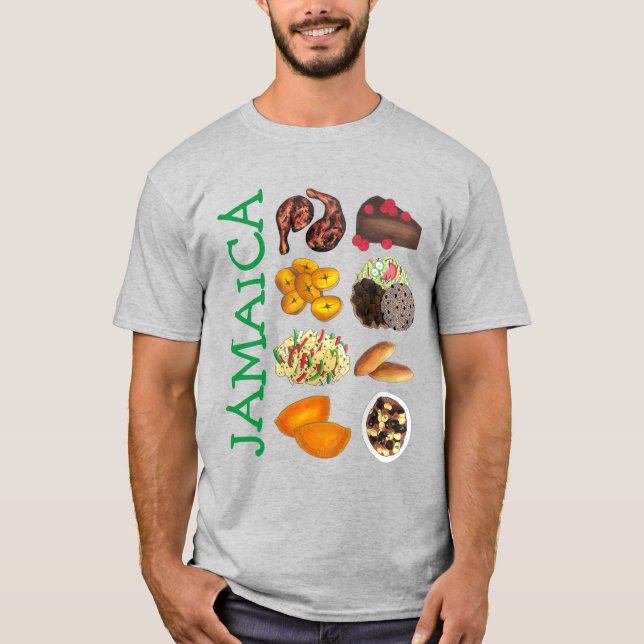 JAMAICA Jamaican Mat Västindien Cuisine T Shirt (Framsida)