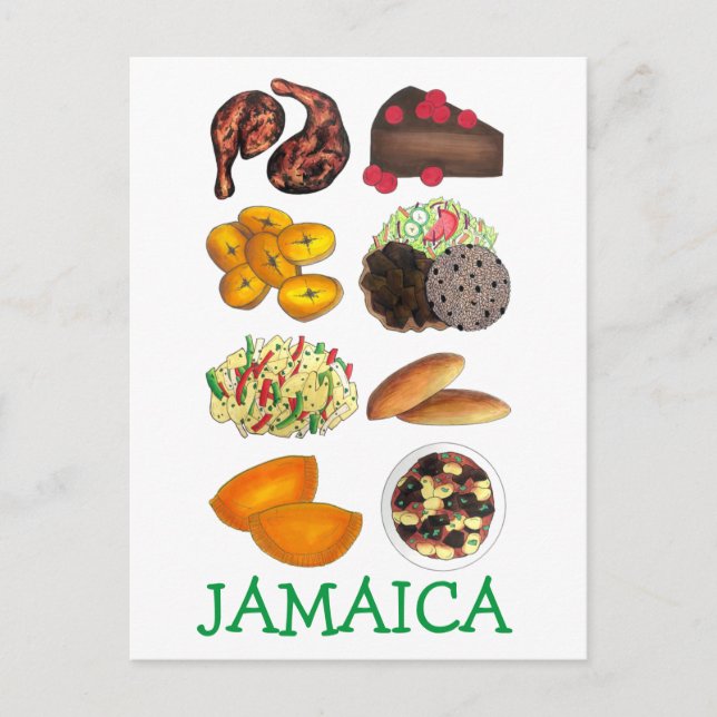 JAMAICA Jamaican Mat Västindien Cuisine Vykort (Framsida)