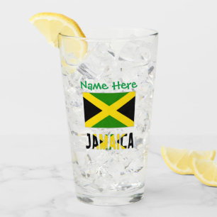 Jamaica Jamaicansk Flagga Grön Personalisering Dri Glaskopp