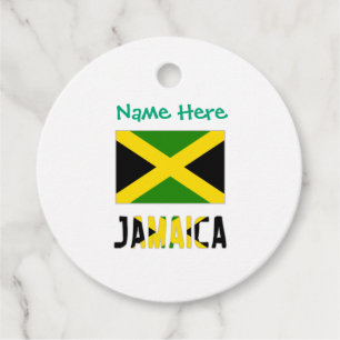 Jamaica Jamaicansk Flagga Grön Personalisering Gåvor Etiketter