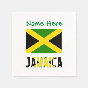 Jamaica Jamaicansk Flagga Grön Personalisering Par Pappersservett