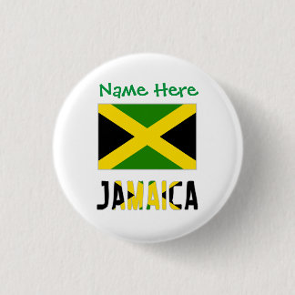 Jamaica Jamaicansk Flagga Grön Personalisering Run Knapp