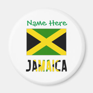 Jamaica Jamaicansk Flagga Grön Personalisering Run Magnet