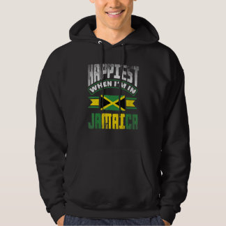 Jamaica Jamaicanska Jamaicaflaggan Lyckligast när Hoodie