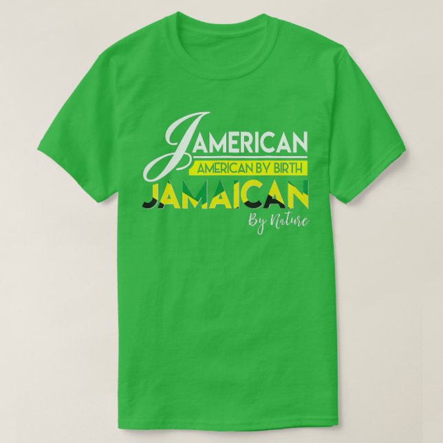 Jamaica Jamerican Jamaican American Jamaica Flagga T Shirt (Design framsida)