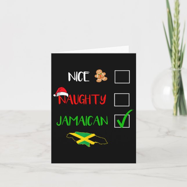 Jamaica jul Naughty Nice Checklista Jamaican Kort (Framsida)