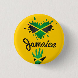 Jamaica Kärlek Jah Rastafari Reggae Rasta Button Knapp