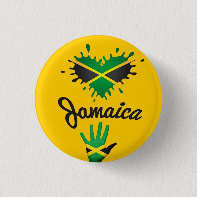 Jamaica Kärlek Jah Rastafari Reggae Rasta Button Knapp (Framsida)