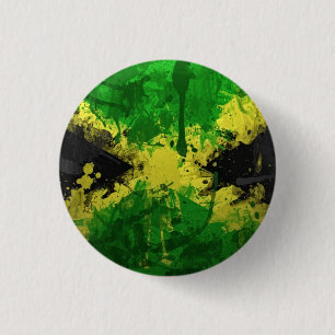 Jamaica Kärlek Lejon Rastafari Reggae Rasta Button Knapp