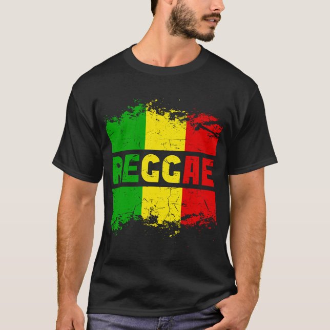 Jamaica Kärlek Rasta Reggae Music T Shirt (Framsida)