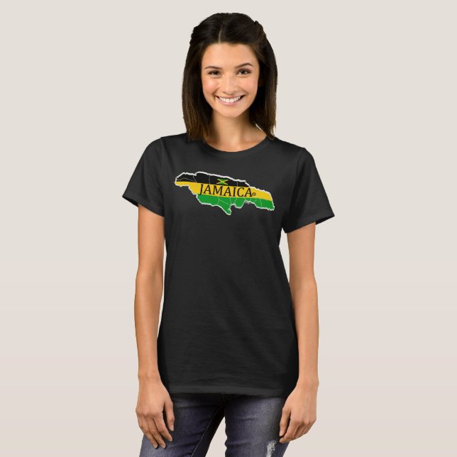 Jamaica Karta Designer Shirt Apparel Sale Him elle T Shirt (Hel framsida)