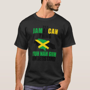 Jamaica Karta Flagga Jamaican-Pridet T Shirt