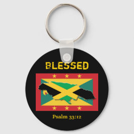 Jamaica Karta | Grenada Flagga | BLESSET-Anpassade Nyckelring