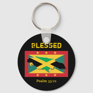 Jamaica Karta Grenada Flagga BLESSET-Anpassade Nyckelring