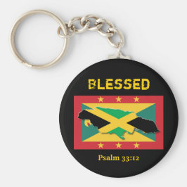 Jamaica Karta | Grenada Flagga | BLESSET-Anpassade Nyckelring