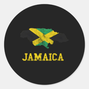 Jamaica Karta Jamaican Flagga Västindien Resa Jama Runt Klistermärke