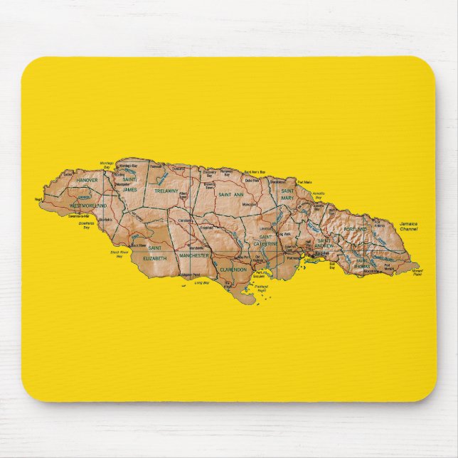 Jamaica karta Mousepad Musmatta (Framsidan)