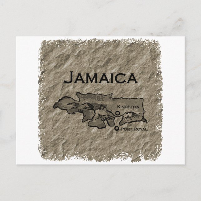 Jamaica Karta (vintage) Vykort (Framsida)