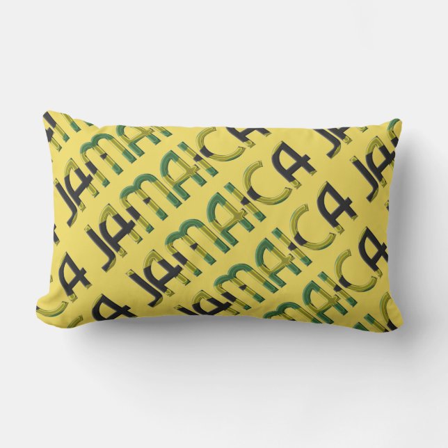 Jamaica Land Flagga Färg Typography Souvenir Utomhuskudde (Framsida)