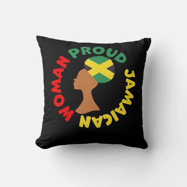 Jamaica Land Flagga Root Proud Jamaican Woman Kudde (Framsida)