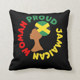 Jamaica Land Flagga Root Proud Jamaican Woman Kudde