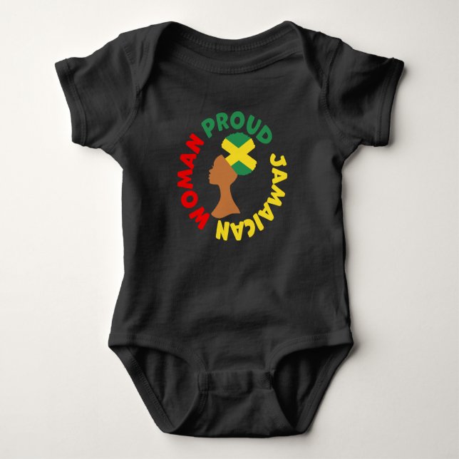 Jamaica Land Flagga Root Proud Jamaican Woman T Shirt (Framsida)