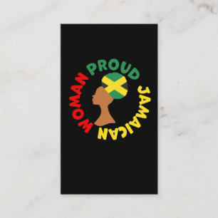 Jamaica Land Flagga Root Proud Jamaican Woman Visitkort