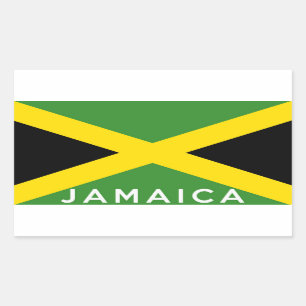 jamaica land flagga text namn rektangulärt klistermärke