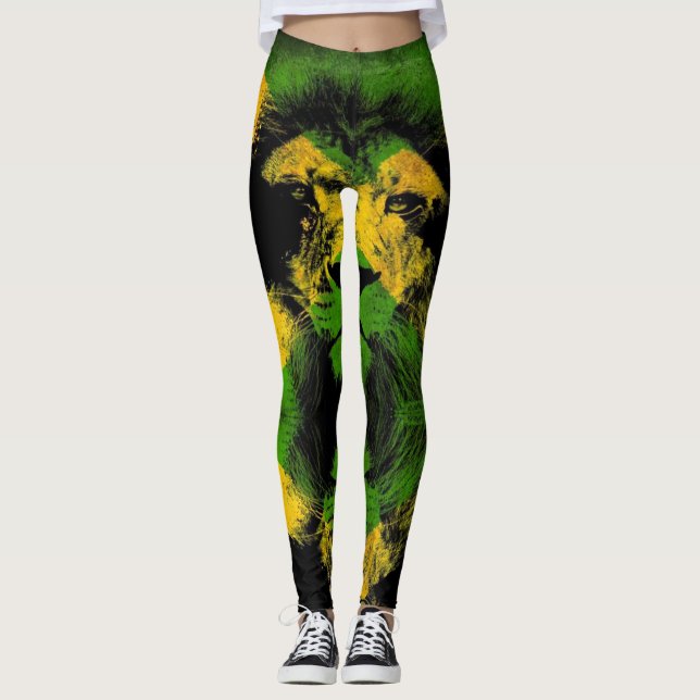 Jamaica Lion Flag Proud Jamaicans - Yoga Leggings (Framsida)