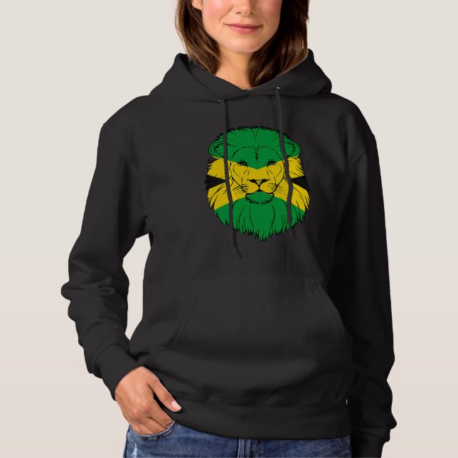 Jamaica Lion Jamaican Flag Caribbean Holiday Regga T Shirt (Framsida)