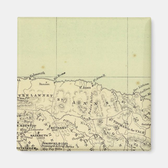 Jamaica Lithographed Karta Magnet (Framsidan)