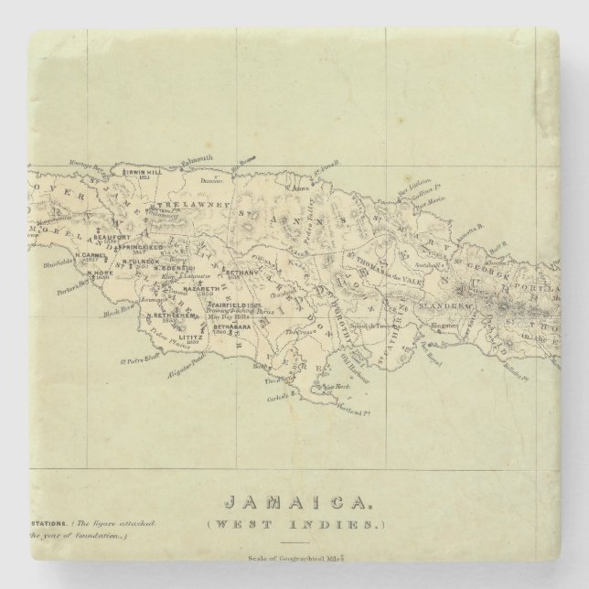 Jamaica Lithographed kartan Stenunderlägg (Framsidan)