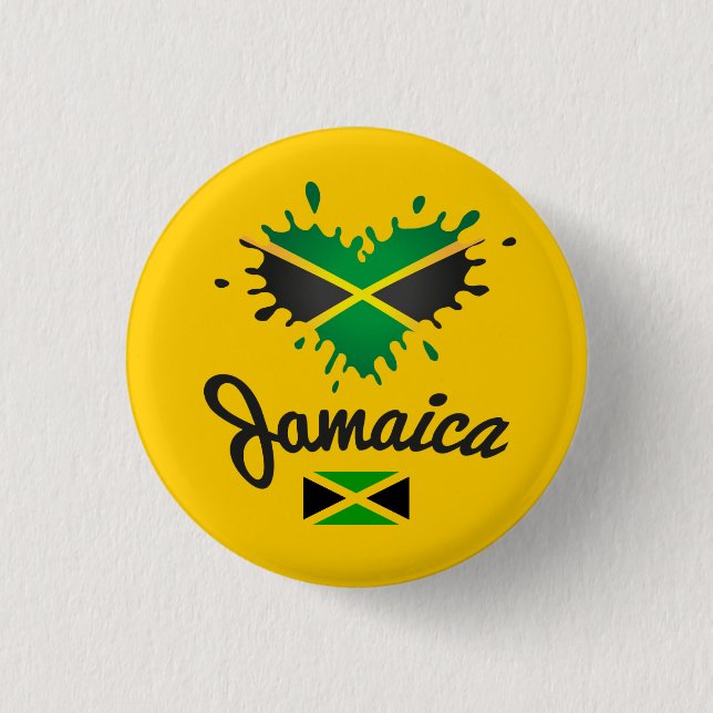 Jamaica Love Jah Rastafari Reggae Rasta Button Knapp (Framsida)