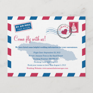 Jamaica Luft Mail Bröllop Travel Information Tilläggskort