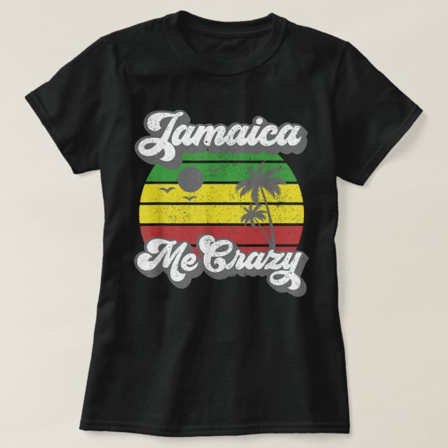 Jamaica Me Crazy Rasta Roots Sten Reggae Jamaican T Shirt (Design framsida)