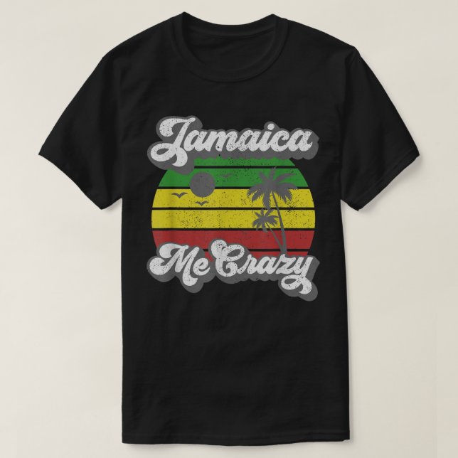 Jamaica Me Crazy Rasta Roots Sten Reggae Jamaican T Shirt (Design framsida)