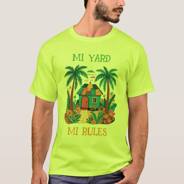Jamaica mi yard mi riles  t shirt (Framsida)